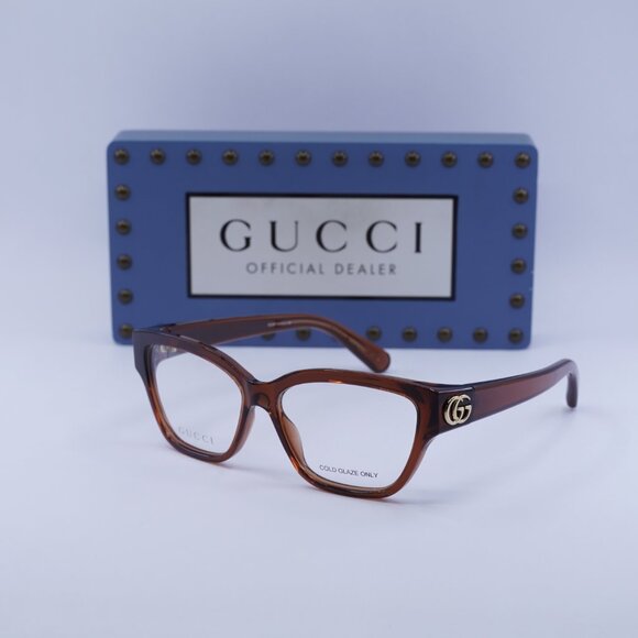 Final Price! Gucci GG1597O 003 Brown Eyeglasses 53mm - Picture 6 of 12